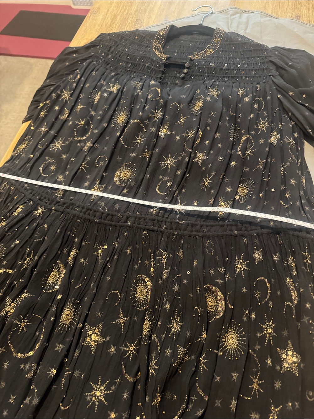 AllSaints Black Long-Sleeve Celestial Print Dress - Picture 11 of 12